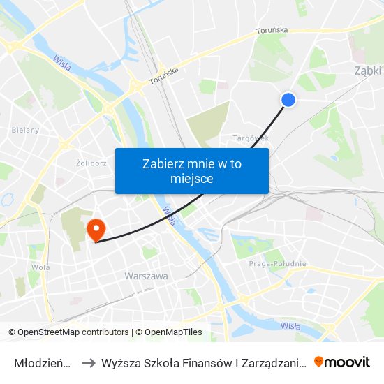 Młodzieńcza 03 to Wyższa Szkoła Finansów I Zarządzania W Warszawie map