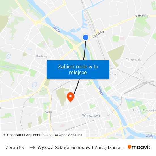 Żerań Fso 12 to Wyższa Szkoła Finansów I Zarządzania W Warszawie map