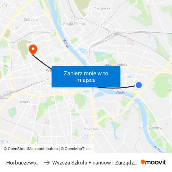 Horbaczewskiego 01 to Wyższa Szkoła Finansów I Zarządzania W Warszawie map