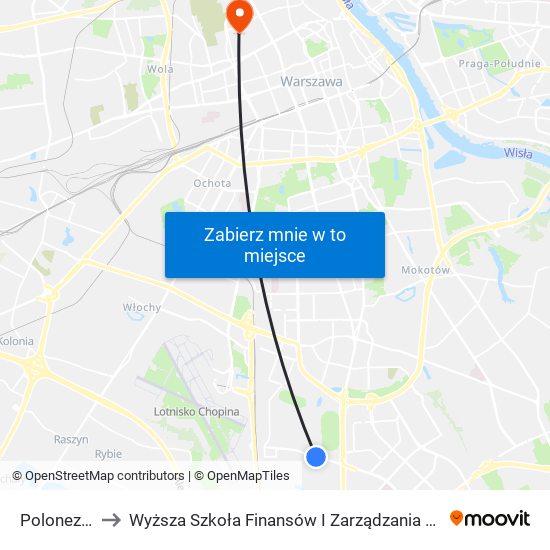 Poloneza 01 to Wyższa Szkoła Finansów I Zarządzania W Warszawie map