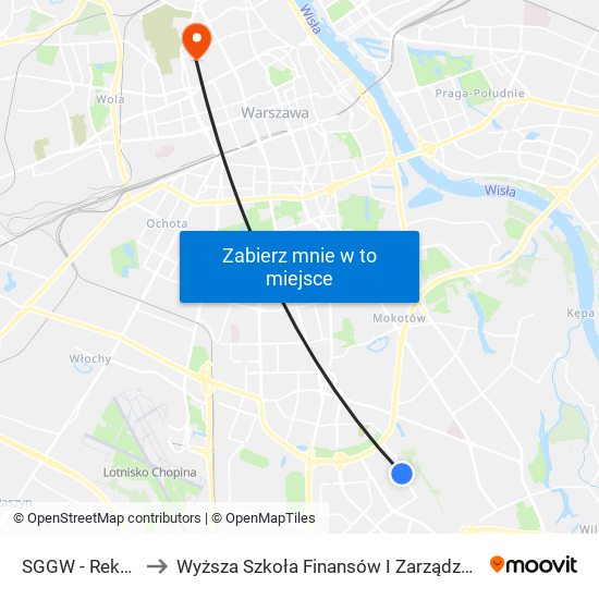 SGGW - Rektorat 02 to Wyższa Szkoła Finansów I Zarządzania W Warszawie map