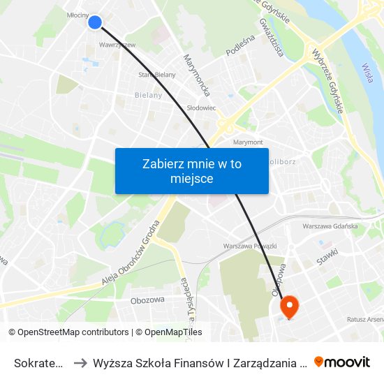 Sokratesa 03 to Wyższa Szkoła Finansów I Zarządzania W Warszawie map