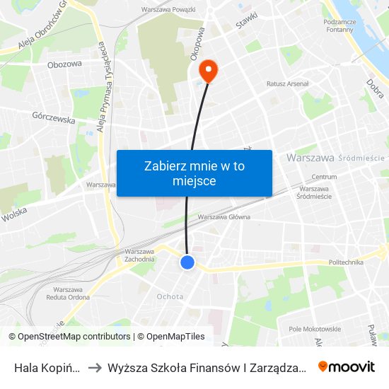 Hala Kopińska 04 to Wyższa Szkoła Finansów I Zarządzania W Warszawie map