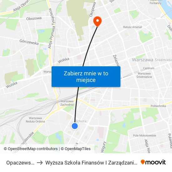 Opaczewska 04 to Wyższa Szkoła Finansów I Zarządzania W Warszawie map