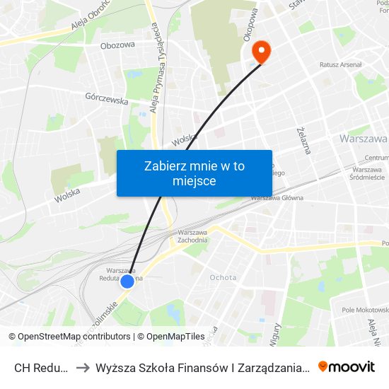 CH Reduta 01 to Wyższa Szkoła Finansów I Zarządzania W Warszawie map