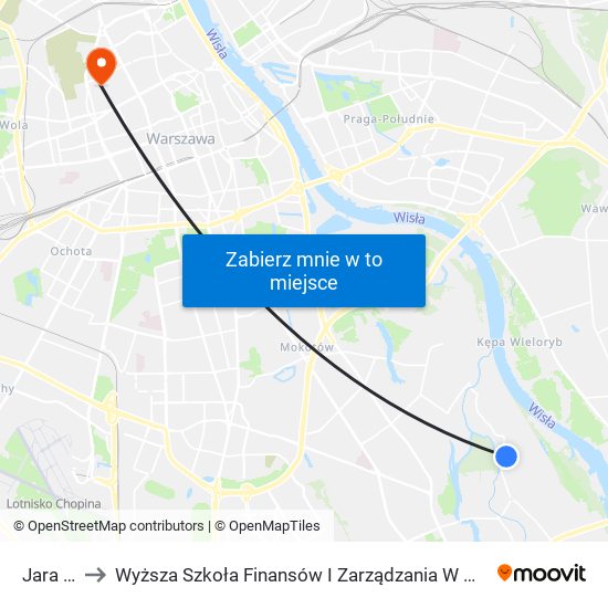 Jara 02 to Wyższa Szkoła Finansów I Zarządzania W Warszawie map