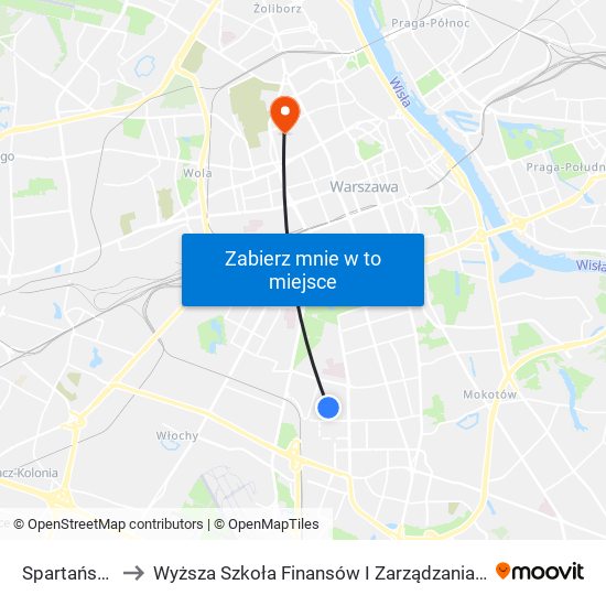 Spartańska 01 to Wyższa Szkoła Finansów I Zarządzania W Warszawie map