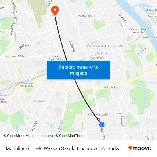 Madalińskiego 02 to Wyższa Szkoła Finansów I Zarządzania W Warszawie map