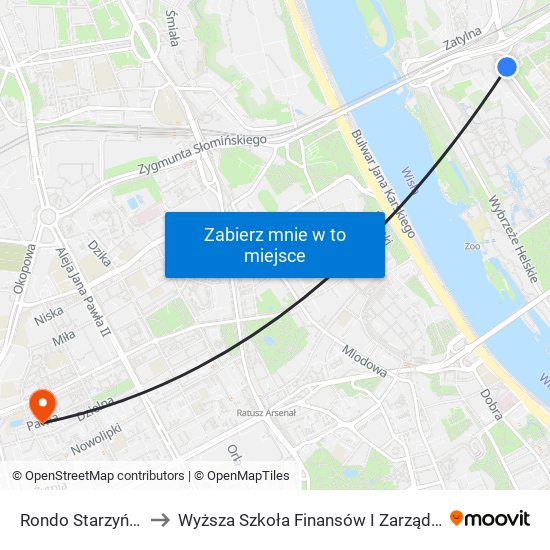 Rondo Starzyńskiego 09 to Wyższa Szkoła Finansów I Zarządzania W Warszawie map