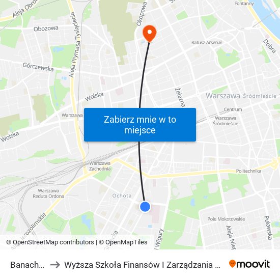 Banacha 01 to Wyższa Szkoła Finansów I Zarządzania W Warszawie map