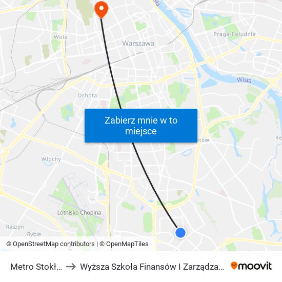 Metro Stokłosy 03 to Wyższa Szkoła Finansów I Zarządzania W Warszawie map