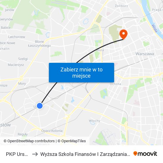 PKP Ursus 01 to Wyższa Szkoła Finansów I Zarządzania W Warszawie map