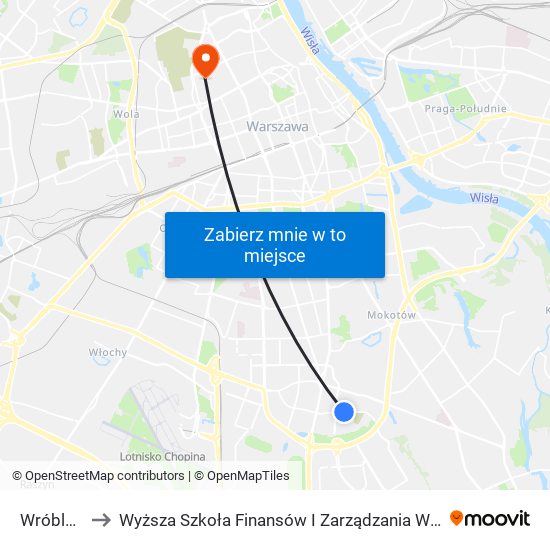 Wróbla 01 to Wyższa Szkoła Finansów I Zarządzania W Warszawie map