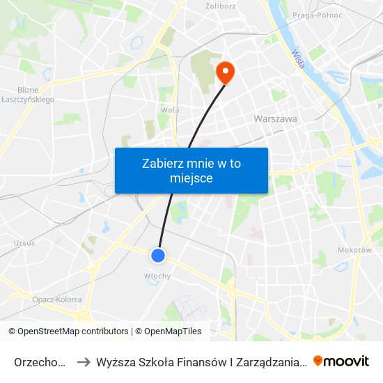 Orzechowa 02 to Wyższa Szkoła Finansów I Zarządzania W Warszawie map