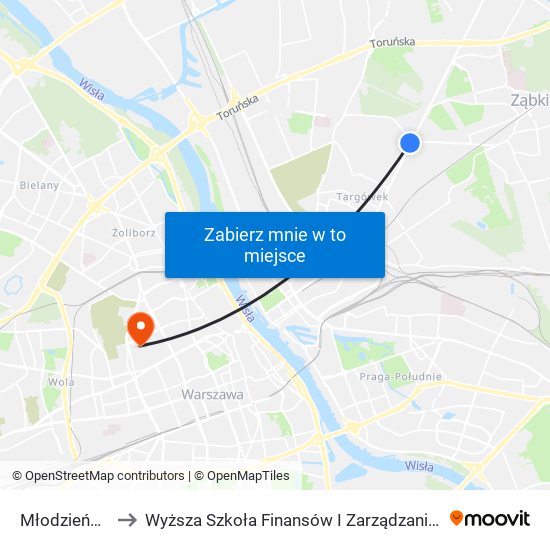 Młodzieńcza 01 to Wyższa Szkoła Finansów I Zarządzania W Warszawie map