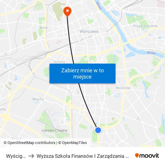 Wyścigi 01 to Wyższa Szkoła Finansów I Zarządzania W Warszawie map