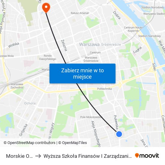 Morskie Oko 02 to Wyższa Szkoła Finansów I Zarządzania W Warszawie map