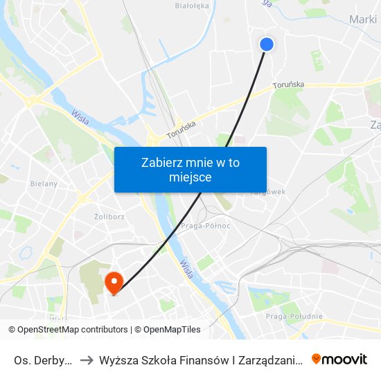 Os. Derby III to Wyższa Szkoła Finansów I Zarządzania W Warszawie map