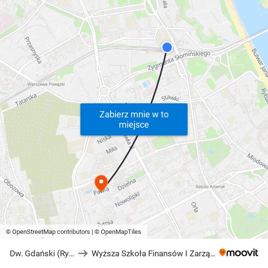 Dw. Gdański (Rydygiera) to Wyższa Szkoła Finansów I Zarządzania W Warszawie map