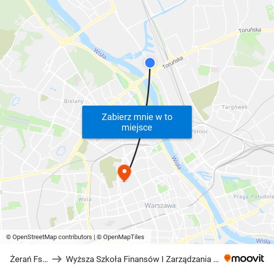 Żerań Fso 02 to Wyższa Szkoła Finansów I Zarządzania W Warszawie map