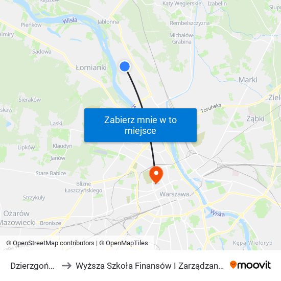 Dzierzgońska 01 to Wyższa Szkoła Finansów I Zarządzania W Warszawie map