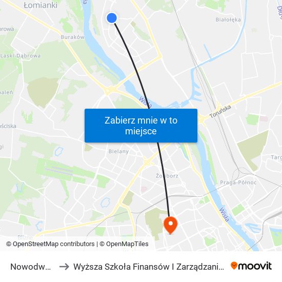 Nowodwory 04 to Wyższa Szkoła Finansów I Zarządzania W Warszawie map