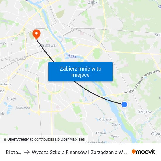 Błota 03 to Wyższa Szkoła Finansów I Zarządzania W Warszawie map