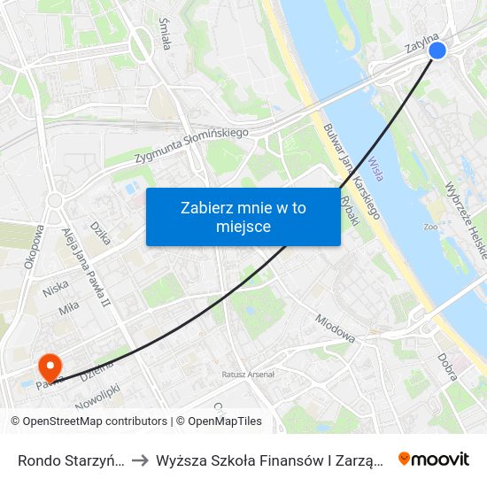 Rondo Starzyńskiego to Wyższa Szkoła Finansów I Zarządzania W Warszawie map