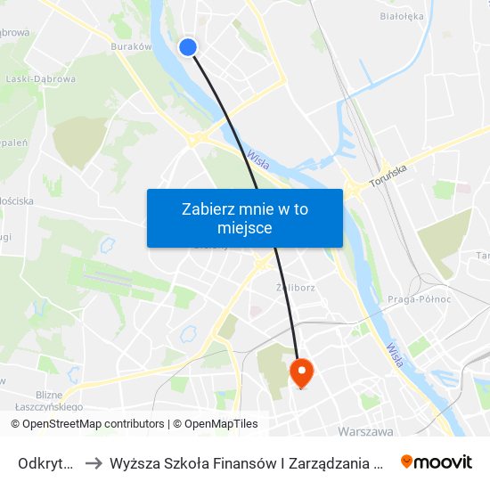 Odkryta 02 to Wyższa Szkoła Finansów I Zarządzania W Warszawie map