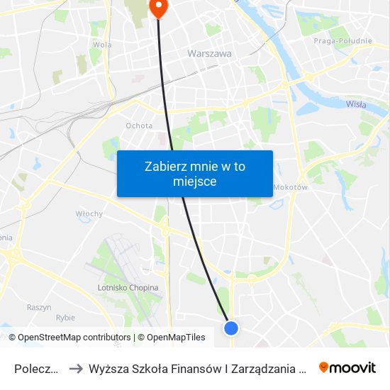 Poleczki 01 to Wyższa Szkoła Finansów I Zarządzania W Warszawie map