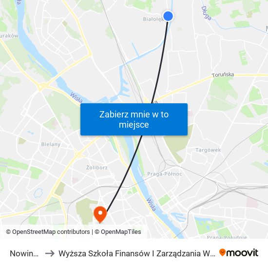 Nowiny 01 to Wyższa Szkoła Finansów I Zarządzania W Warszawie map