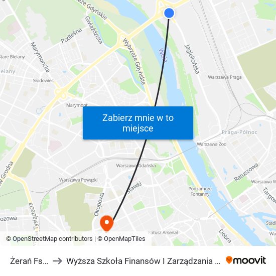 Żerań Fso 01 to Wyższa Szkoła Finansów I Zarządzania W Warszawie map