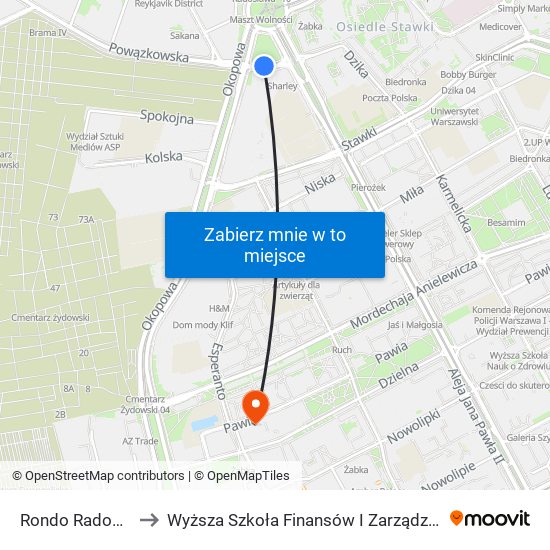 Rondo Radosława 04 to Wyższa Szkoła Finansów I Zarządzania W Warszawie map