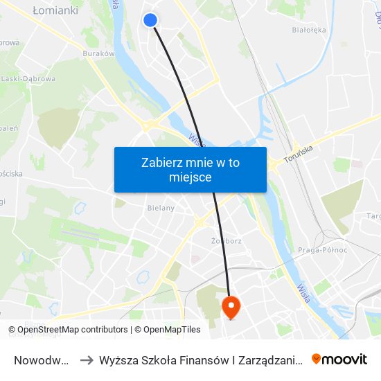 Nowodwory 08 to Wyższa Szkoła Finansów I Zarządzania W Warszawie map