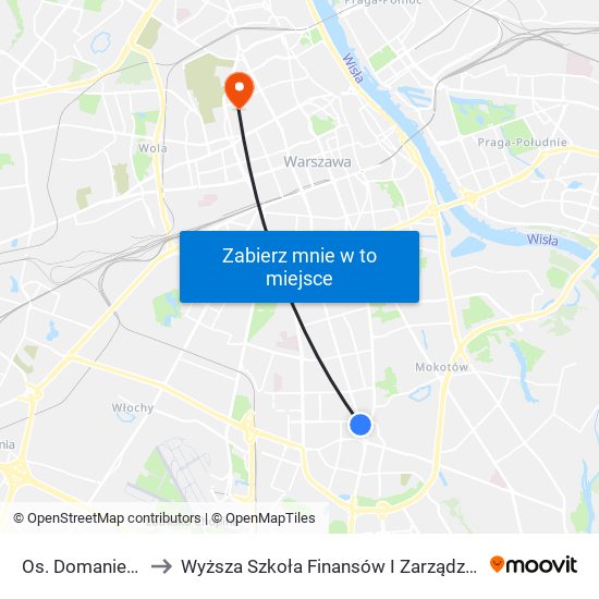 Os. Domaniewska 01 to Wyższa Szkoła Finansów I Zarządzania W Warszawie map