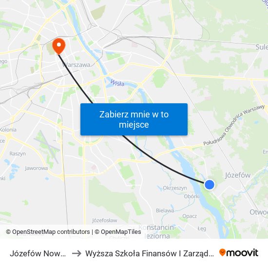 Józefów Nowa Wieś 01 to Wyższa Szkoła Finansów I Zarządzania W Warszawie map