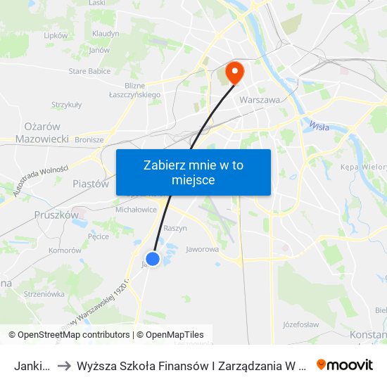 Janki 02 to Wyższa Szkoła Finansów I Zarządzania W Warszawie map