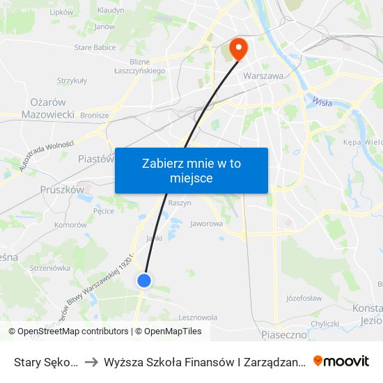 Stary Sękocin 02 to Wyższa Szkoła Finansów I Zarządzania W Warszawie map