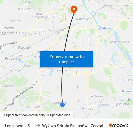 Lesznowola Szkolna 02 to Wyższa Szkoła Finansów I Zarządzania W Warszawie map