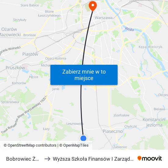 Bobrowiec Żwirowa to Wyższa Szkoła Finansów I Zarządzania W Warszawie map