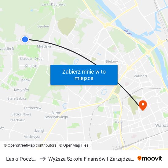 Laski Pocztowa 02 to Wyższa Szkoła Finansów I Zarządzania W Warszawie map