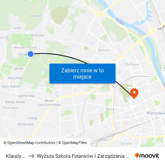 Klaudyn 03 to Wyższa Szkoła Finansów I Zarządzania W Warszawie map