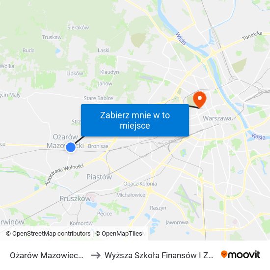 Ożarów Mazowiecki Sanktuarium to Wyższa Szkoła Finansów I Zarządzania W Warszawie map