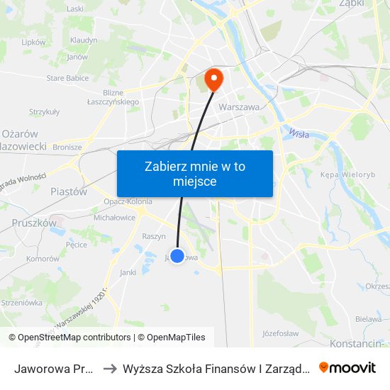 Jaworowa Promyka 02 to Wyższa Szkoła Finansów I Zarządzania W Warszawie map