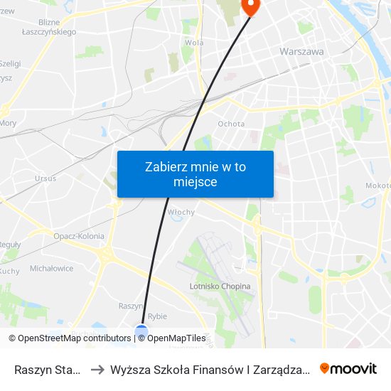 Raszyn Stadion 01 to Wyższa Szkoła Finansów I Zarządzania W Warszawie map