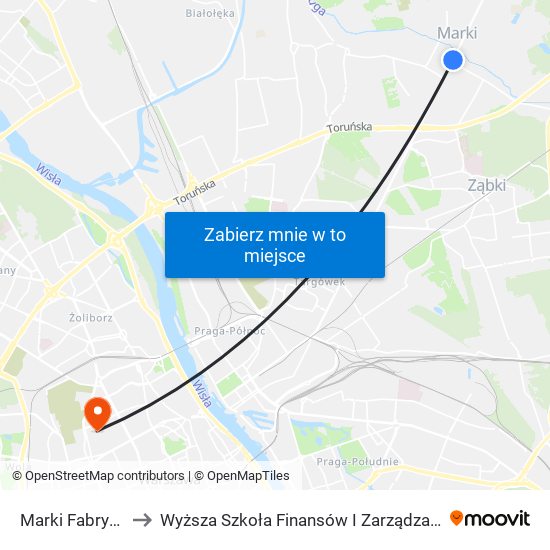 Marki Fabryczna 02 to Wyższa Szkoła Finansów I Zarządzania W Warszawie map