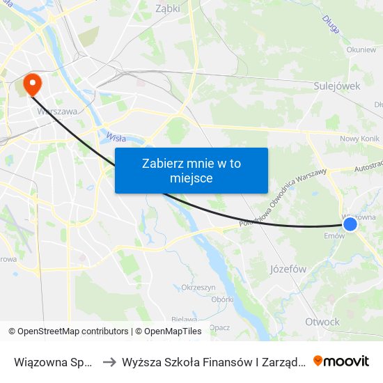 Wiązowna Sportowa 02 to Wyższa Szkoła Finansów I Zarządzania W Warszawie map