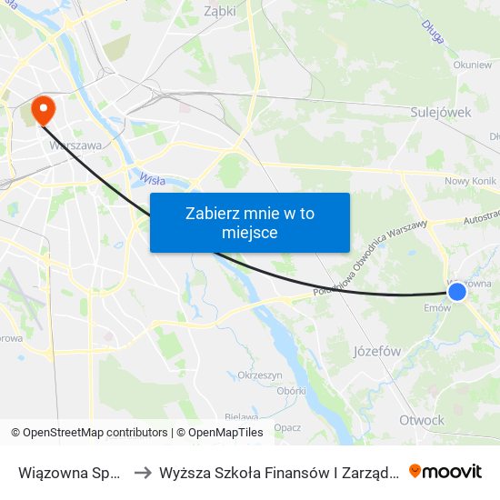 Wiązowna Sportowa 01 to Wyższa Szkoła Finansów I Zarządzania W Warszawie map