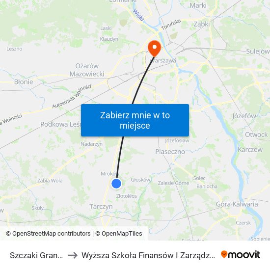 Szczaki Graniczna 01 to Wyższa Szkoła Finansów I Zarządzania W Warszawie map