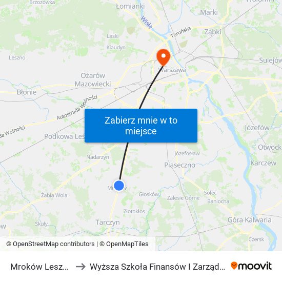 Mroków Leszczynka 01 to Wyższa Szkoła Finansów I Zarządzania W Warszawie map